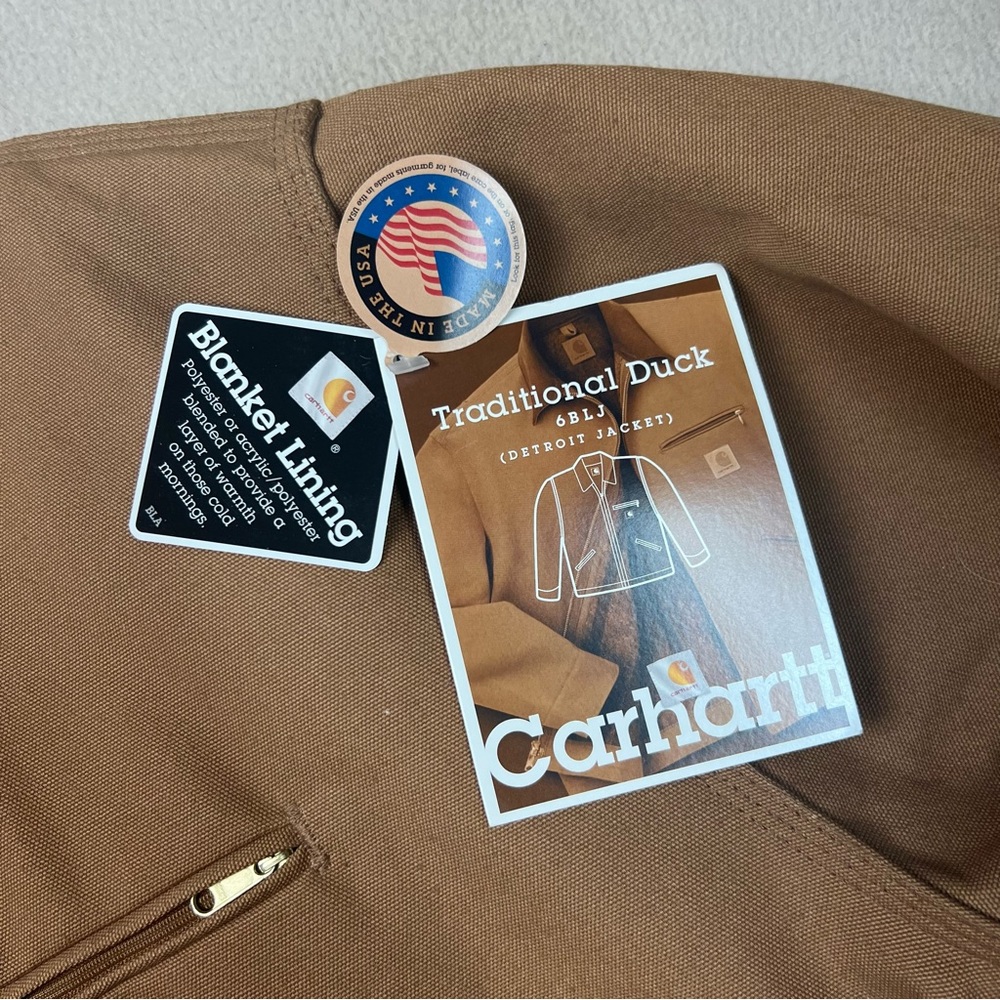 Carhartt Jacket Mens 54 Regular Brown Detroit Blanket Lined Canvas J01 BRN NEW - Picture 6 of 11